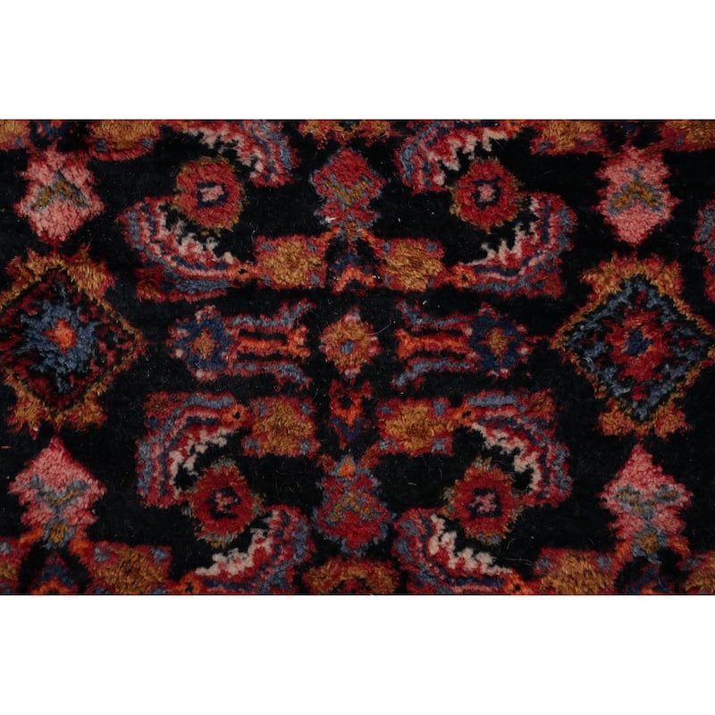 Hand Knotted Oriental 100% Wool Carpet Traditional Floral Navy Blue & Blues Lilian Area Rug - 10' 3'' X 7' 2''