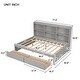 preview thumbnail 17 of 33, Twin/ Full Size Minimalistic Platform Bed Frame w/ Bookcase & Drawers