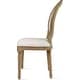 preview thumbnail 34 of 47, French Chic Vintage Style Dining Side Chair With Upholstered Linen Welted Fabric And Elegant Natural Rustic Wood Frame
