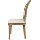 preview thumbnail 19 of 20, French Chic Vintage Dining Side Chair With Upholstered Linen Welted Fabric And Elegant Natural Rustic Wood Frame