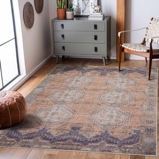 Hauteloom AUY Collection Machine Washable Persian Medallion Area Rug