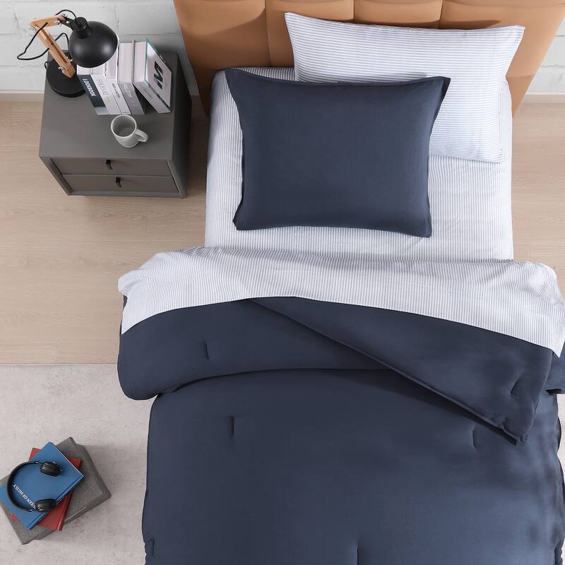 Tommy Hilfiger Solid Reversible Comforter Bonus Set