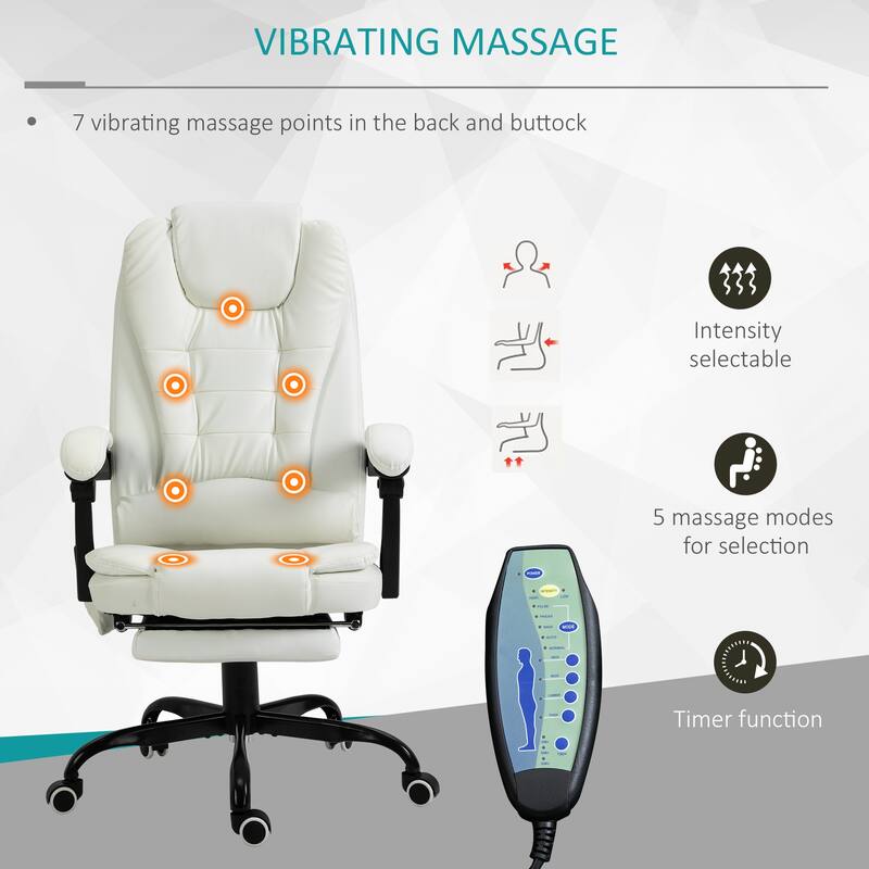 Vinsetto 7-Point Massage Office Chair High Back Executive Recliner - N/A