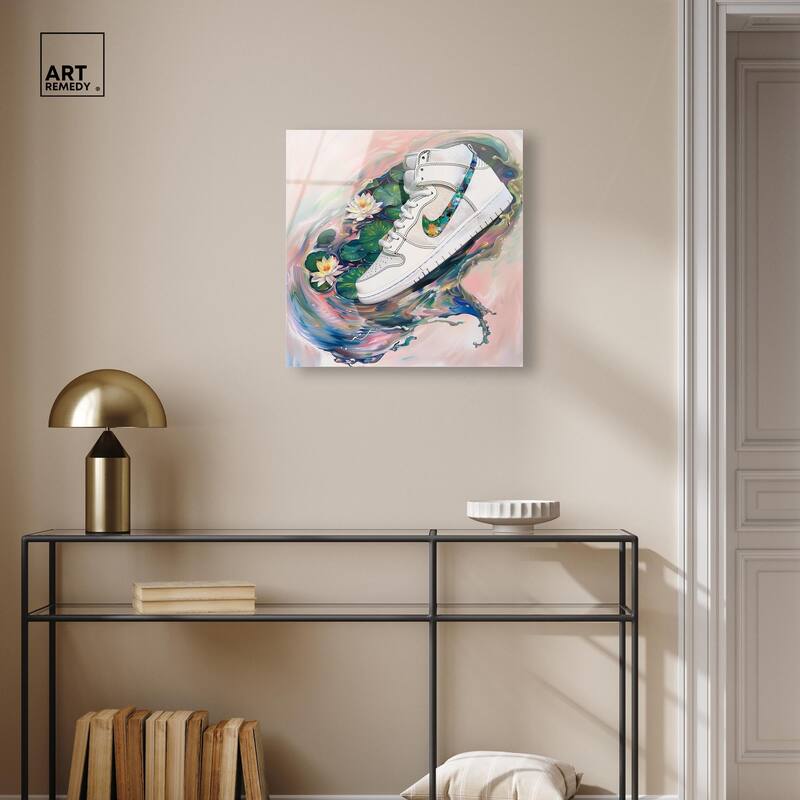 Lilypads Sneaker Splash Acrylic by Art Remedy, Ready to Hang