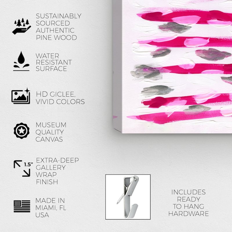 Wynwood Studio Abstract Leaves in the Wind Pink and Modern & Contemporary Wall Art Canvas Print