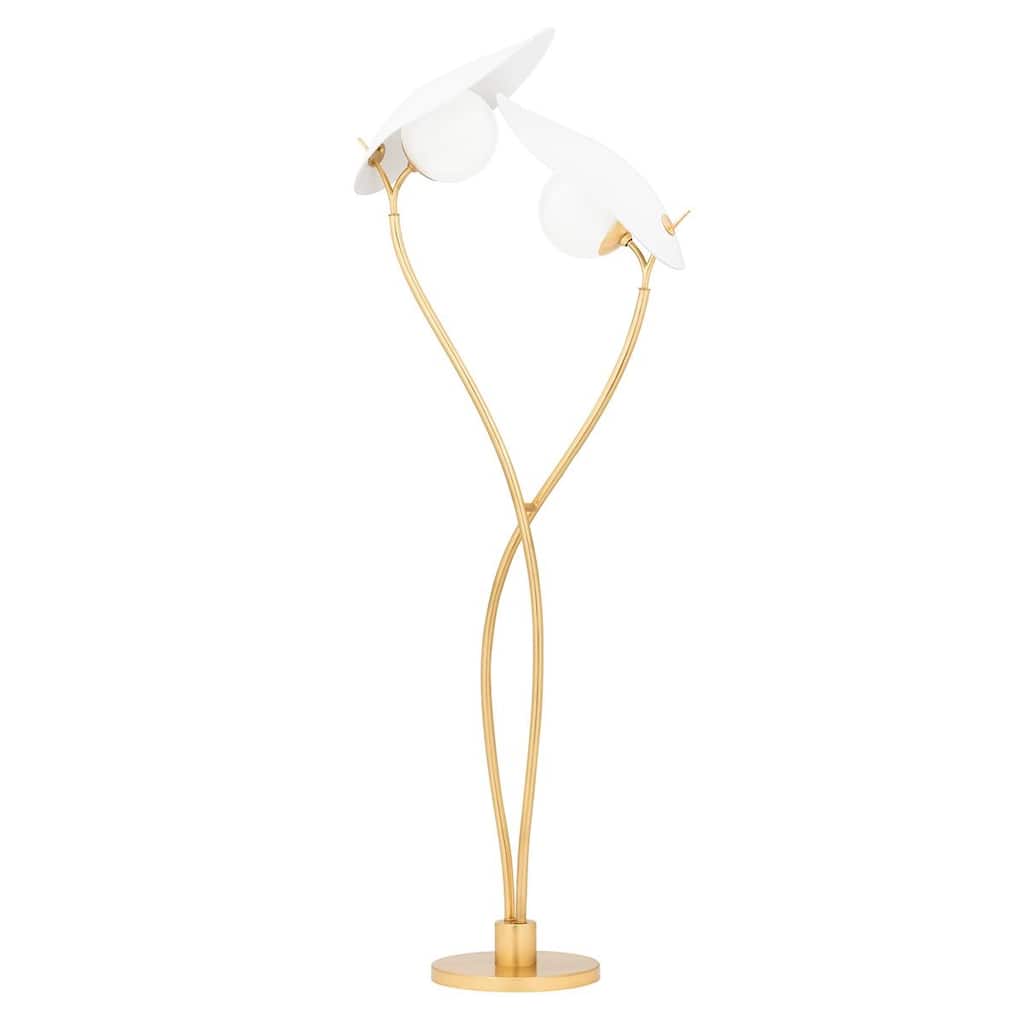 Hudson Valley Frond 2 Light Floor Lamp - Gold