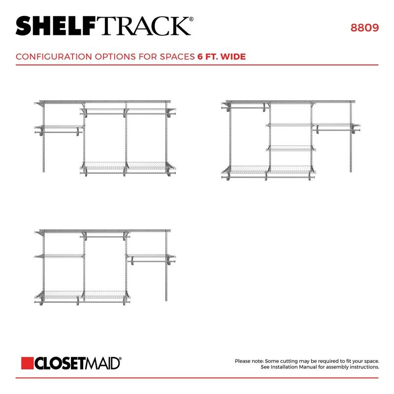 ClosetMaid ShelfTrack 60-96 Inch Wide Wire Closet Organizer