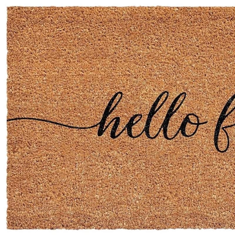 HomeRoots 17" X 29" Brown And Natural Fall Hello Fall Outdoor Coir Door Mat - 17.00' X '29.00
