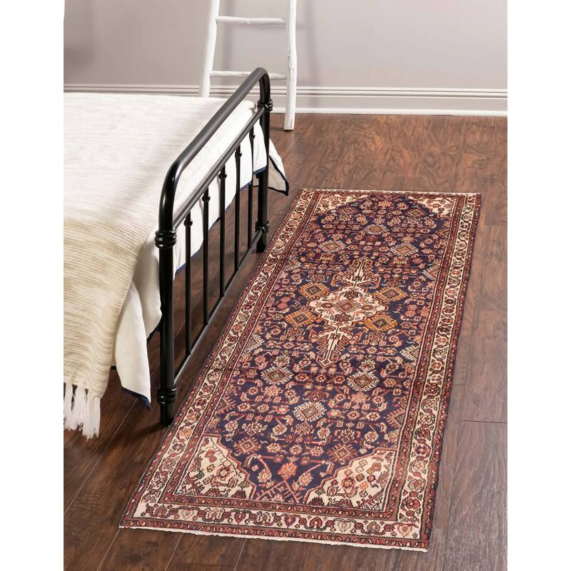 ECARPETGALLERY Hand-knotted Andelz Dark Navy Wool Rug - 3'6 x 9'5