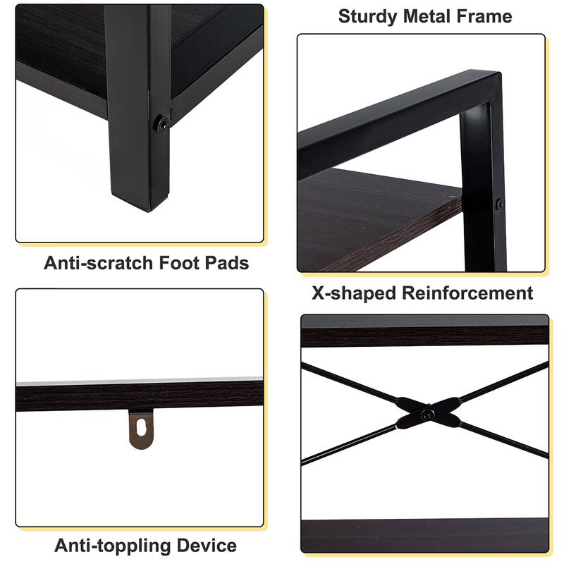 Costway 4-Tier Bookshelf Industrial Bookcase Diaplay Shelf Storage