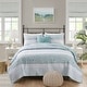 preview thumbnail 1 of 47, Madison Park Caralie 4 Piece Seersucker Quilt Set with Throw Pillow Aqua - King