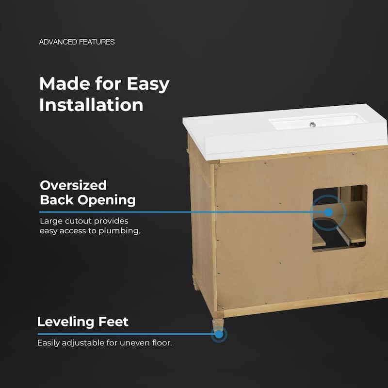 Ove Decors 15VVA-HIGH36 Salisbury 36" Free Standing Single Basin