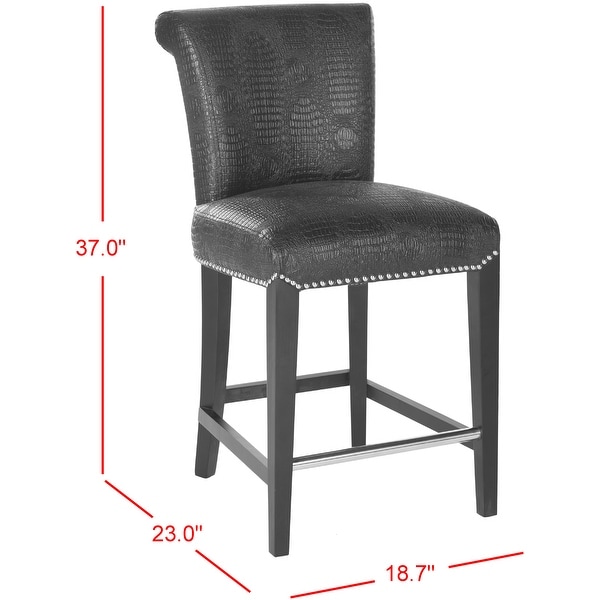 SAFAVIEH 25.9-inch Seth Black Counter Stool - 18.7" x 23.2" x 36"