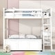 preview thumbnail 1 of 7, Full over Full Bunk Bed with Built-in Desk&Drawers, Wooden Separated High Loftbed and Platform Bedframe, for Kids Adults Bedroom White - Full