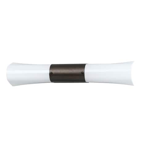 Elongated Vanity Light with Frosted Acrylic Plate, Set of 4,White and Brown - 18.24 H x 5.5 W x 24.75 L Inches