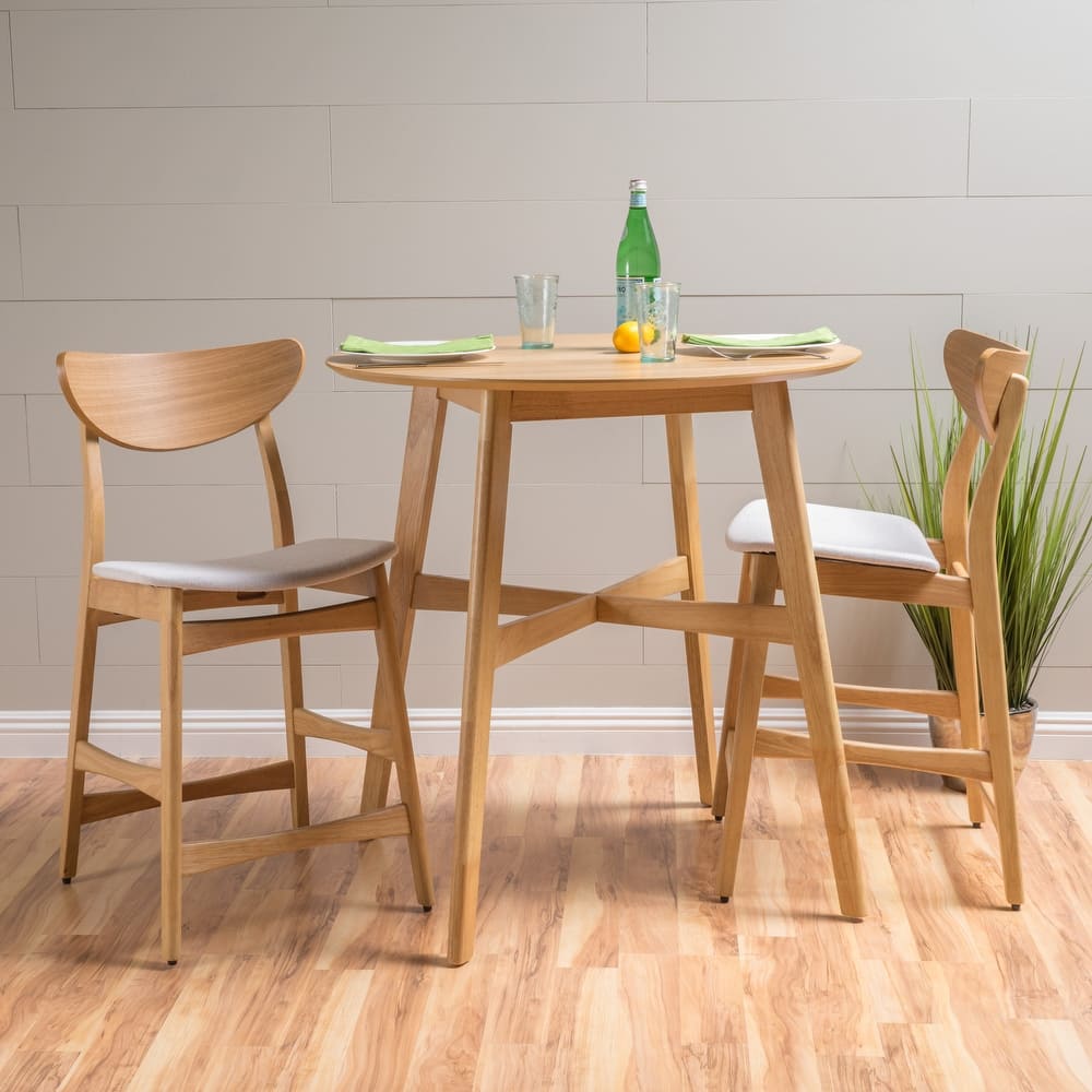 Carson Carrington Lund 3-piece Wood Counter-height Round Dining Set by Christopher Knight Home