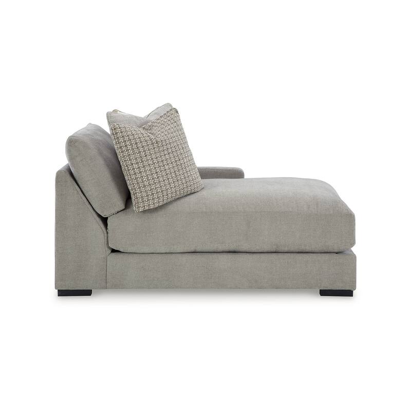 Signature Design by Ashley Aslan Court Light Gray 3-Piece Sofa Sectional with Chaise - 109" W x 65" D x 36" H