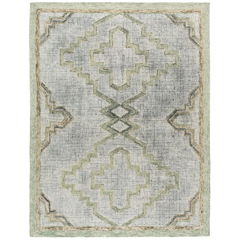 SAFAVIEH Handmade Ebony Catharina Wool Rug - 8' x 10' - Green/Ivory