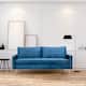 Modern Loveseat Square Arms Upholstered Velvet Sofa with Pillows