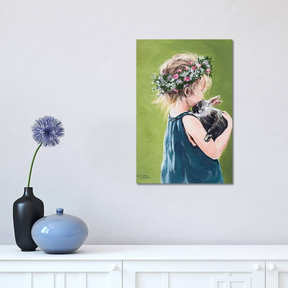 iCanvas "Girl with Bunny" by Michele Norman Canvas Print