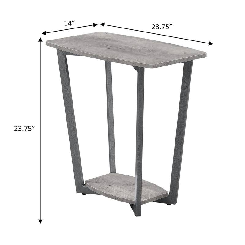 Modern End Table with Powder Coated Metal Frame, Spacious Lower Shelf and Compact Durable Design for Any Room - 14