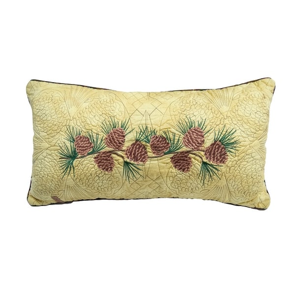 Plaid Pinecone Monogrammed Throw Pillow Cover