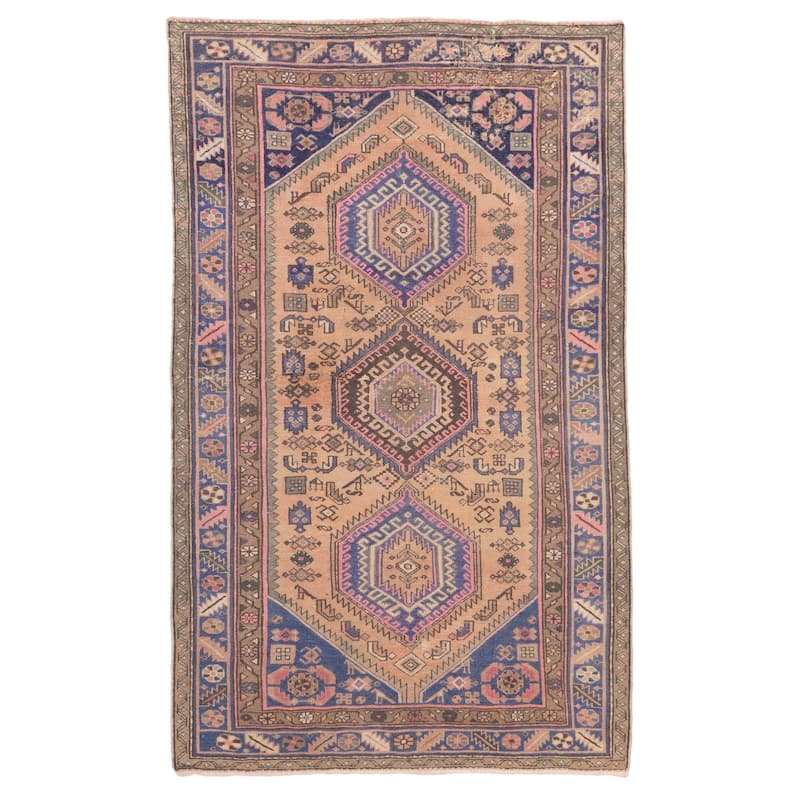 ECARPETGALLERY Hand-knotted Antalya Vintage Light Copper Wool Rug - 4'2 x 7'0