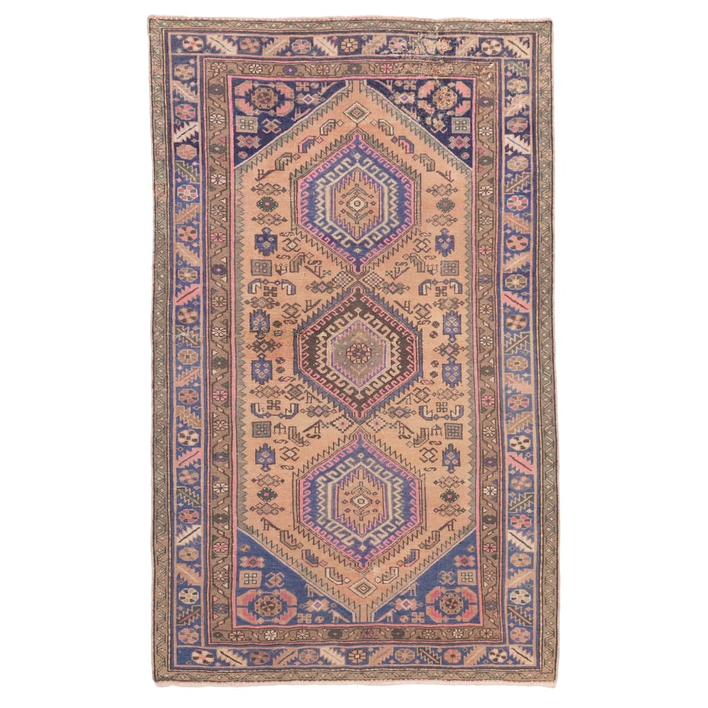 ECARPETGALLERY Hand-knotted Antalya Vintage Light Copper Wool Rug - 4'2 x 7'0