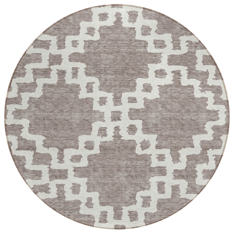 Machine Washable Indoor/ Outdoor Chantille Trellis Geo Rug