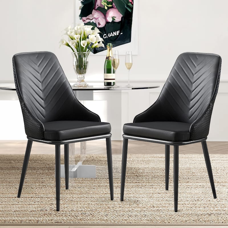 Faux Leather Upholstered Dining Chairs, Set of 4 - 18.1"W x 21.3"W x 36.6"H