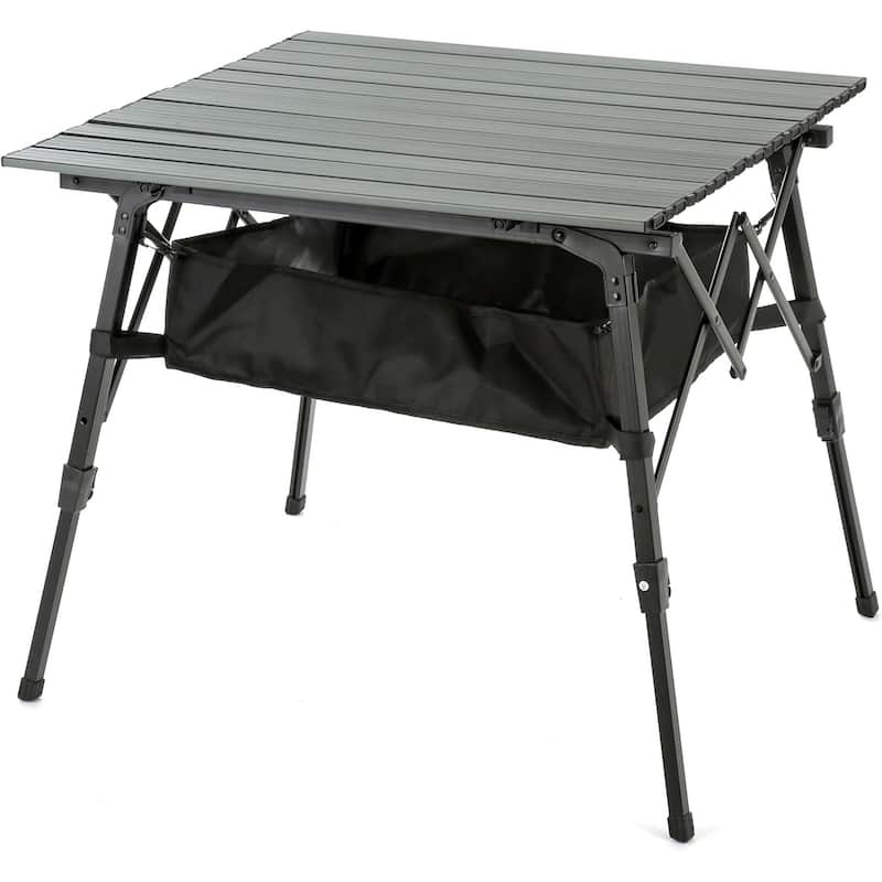 Arrowhead KKS0375U Grey 39" Aluminum Camp Roll Up Table - 7'9" x 9'9" - 7'9" x 9'9"