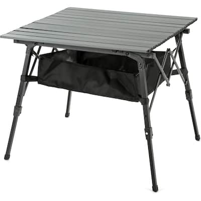 Arrowhead KKS0375U Grey 39" Aluminum Camp Roll Up Table - 7'9" x 9'9"