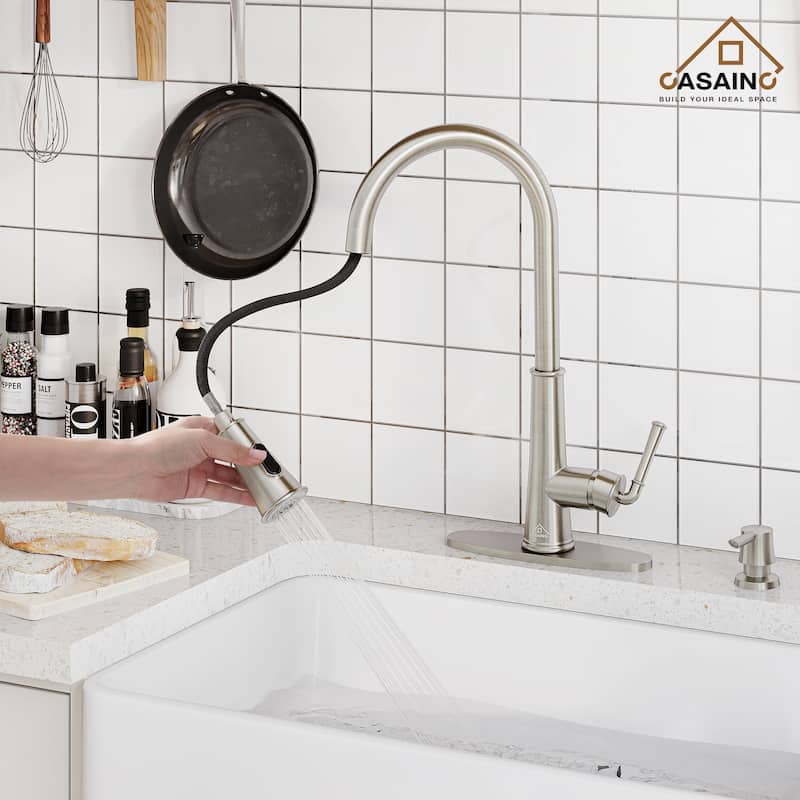 Undermount Nano Brushed Stainless Steel Workstation Kitchen Sink with Sensor-Activated Kitchen Faucet and Accessories