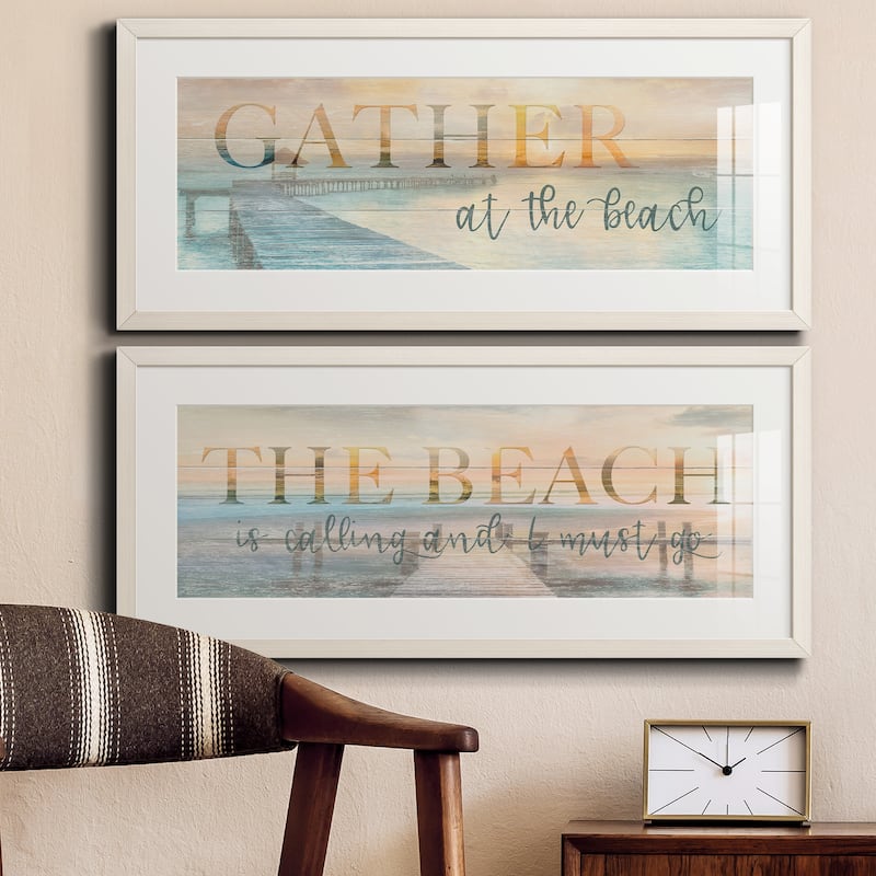 Gather at the Beach-Premium Gallery Framed Print - Ready to Hang