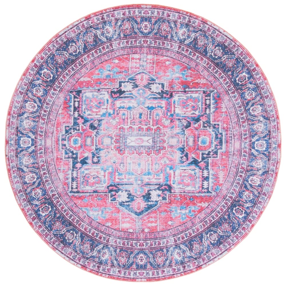 SAFAVIEH Serapi Machine Washable Vallie Medallion Distressed Rug