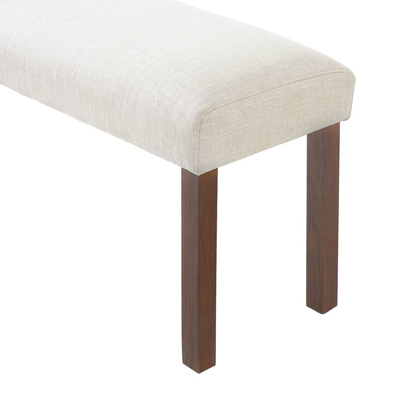 6-Piece Wood Dining Table Set, Modern Kitchen Table Set with 4 Upholstered Chairs and Bench for Living Room