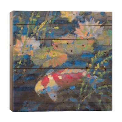 Water Garden II Print On Wood by Leif Ostlund - Multi-Color