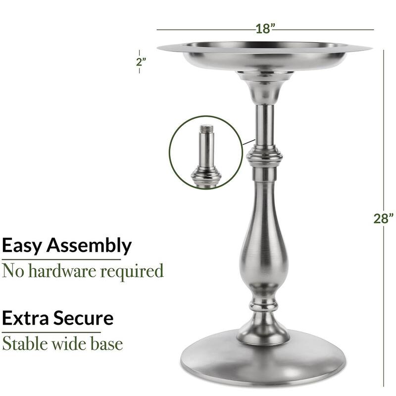 Classic Pewter Bird Bath Pedestal