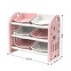 preview thumbnail 7 of 6, Kids Toy Storage Organizer with 6 Bins, Multi-functional Nursery Organizer for Playroom, Bedroom, Living Room