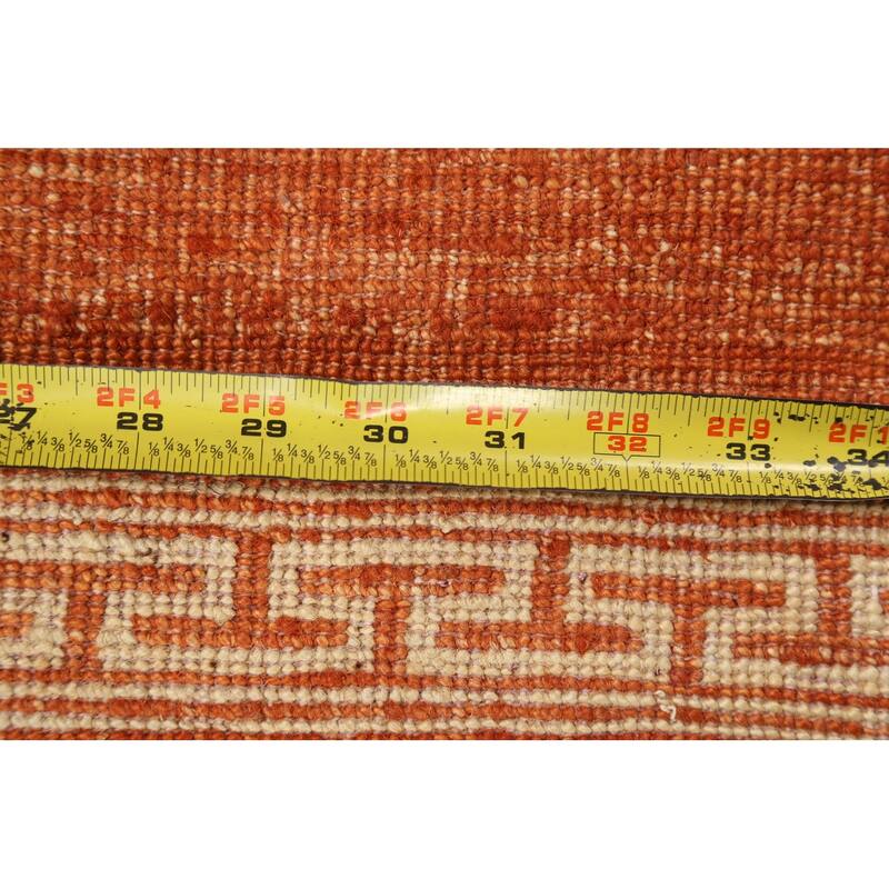 Orange Gabbeh Kashkoli Oriental Runner Rug Hand-knotted Wool Carpet - 2'7" x 9'2"