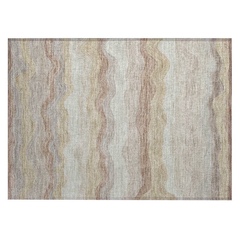 Machine Washable Indoor/ Outdoor Ombre Stripes Chantille Rug