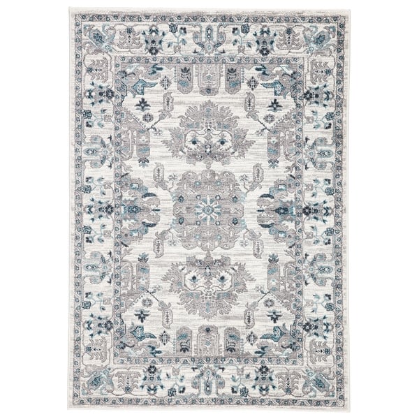 Freyr Medallion Area Rug Overstock 23554146 8 10 X 12 Light Grey Turquoise