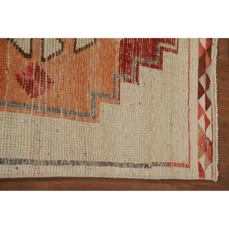 Plush Natural Dye Anatolian Turkish Runner Rug Handmade Wool Carpet - 3'1"x 11'10"