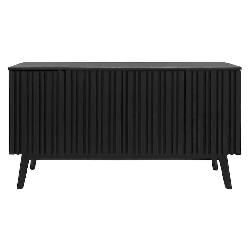 SAFAVIEH Home Helena 62-inch 4 Door 4 Shelf Media Stand. - 62Wx18Dx32H - Black.