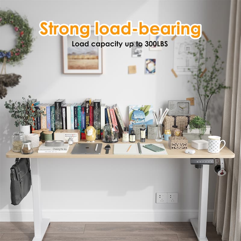 Electric Standing Adjustable Height Sit Stand Home Office Desk w/ Splice Board