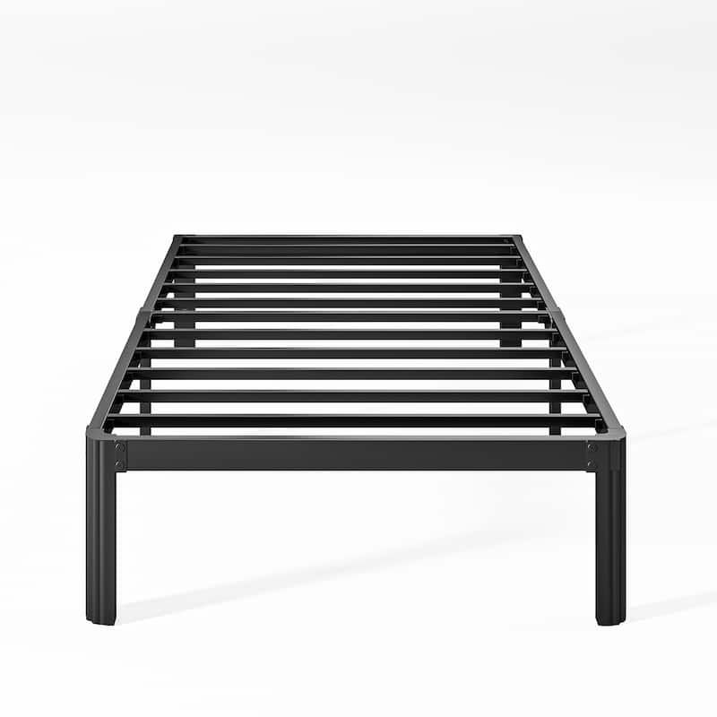 12" Heavy Duty Metal Bed Frame with Round Corners, Box Spring Not Required, Noise Free