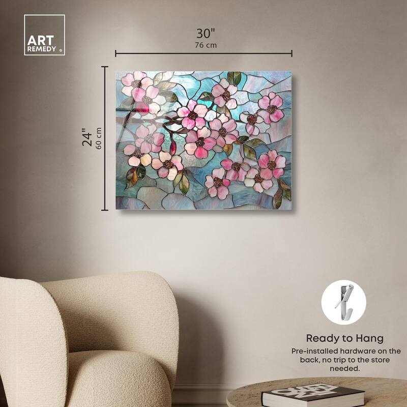 Shimmering Spring Blossoms II Acrylic by Art Remedy, Ready to Hang