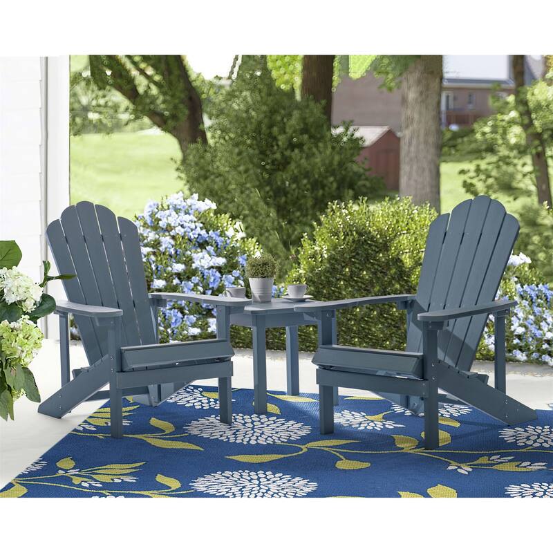 Clihome Outdoor Patio Slat HIPS Adirondack Chair