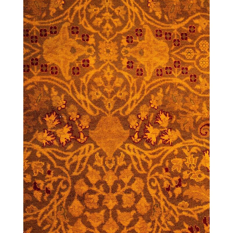 Fine Vibrance, One-of-a-Kind Hand-Knotted Runner Rug - Brown, 3' 1" x 14' 9" - 3' 1" x 14' 9"