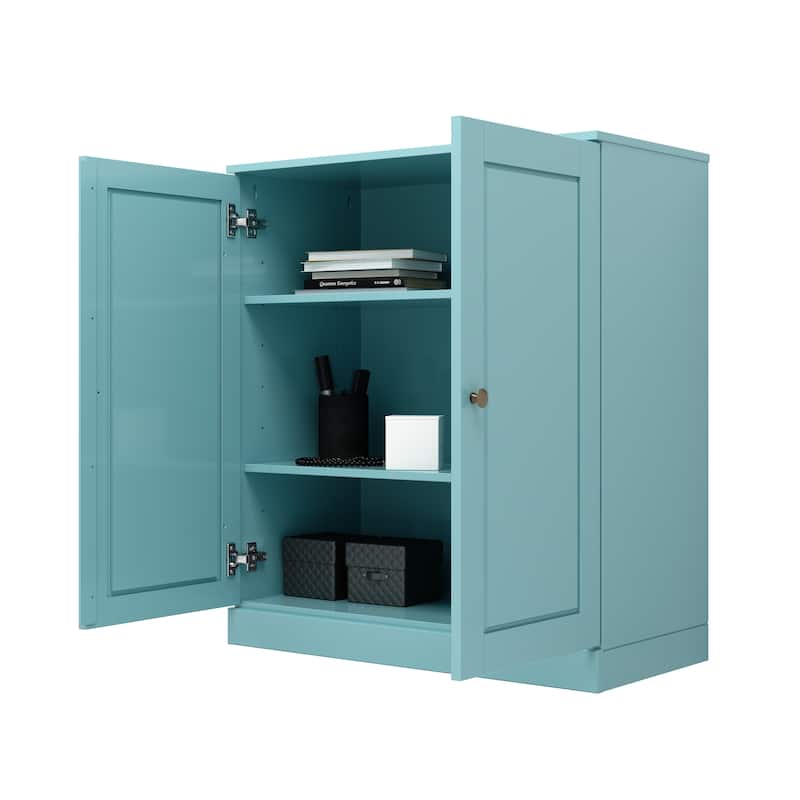 Palace Imports 100% Solid Wood TV Stand with Solid Doors for TVs up to 32"